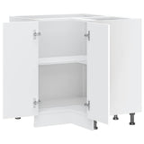 Kitchen Corner Base Cabinet Lucca White Engineered Wood - Rear View