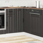 Kitchen Corner Base Cabinet "Lucca" Black Engineered Wood