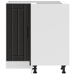 Kitchen Corner Base Cabinet "Lucca" Black Engineered Wood