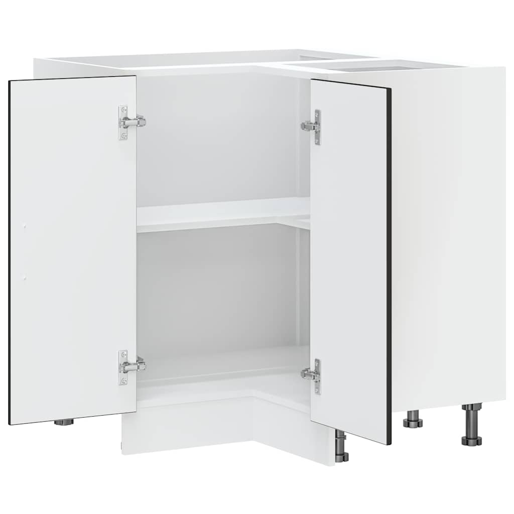 Kitchen Corner Base Cabinet "Lucca" Black Engineered Wood