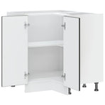 Kitchen Corner Base Cabinet "Lucca" Black Engineered Wood