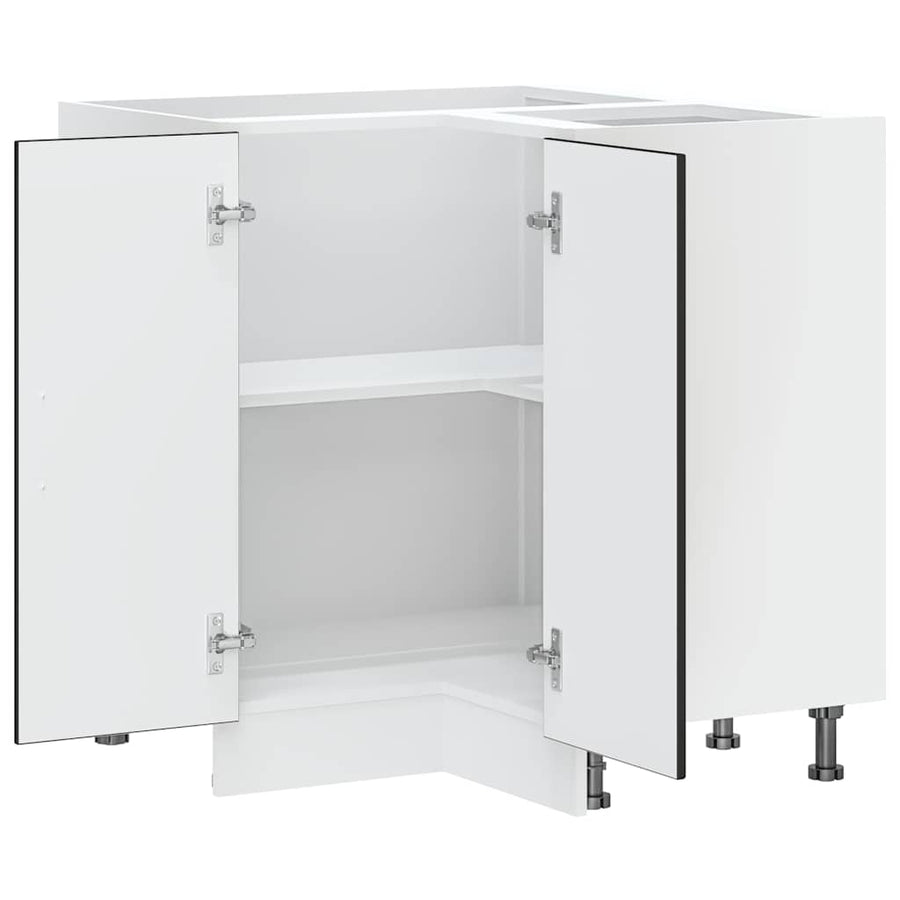 Kitchen Corner Base Cabinet "Lucca" Black Engineered Wood