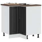 Kitchen Corner Base Cabinet "Lucca" Black Engineered Wood
