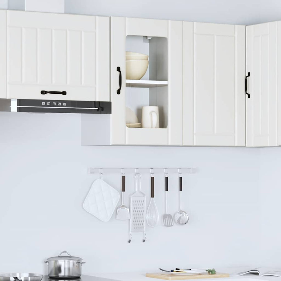 Kitchen Wall Cabinet with Glass Door Lucca White