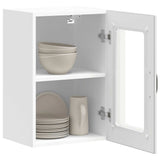 Kitchen Wall Cabinet with Glass Door Lucca White