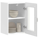 Kitchen Wall Cabinet with Glass Door Lucca White - 45-Degree Angle