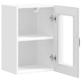 Kitchen Wall Cabinet with Glass Door Lucca White - Close-Up Angle