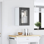 Kitchen Wall Cabinet with Glass Door "Lucca" Black
