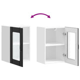 Kitchen Wall Cabinet with Glass Door "Lucca" Black