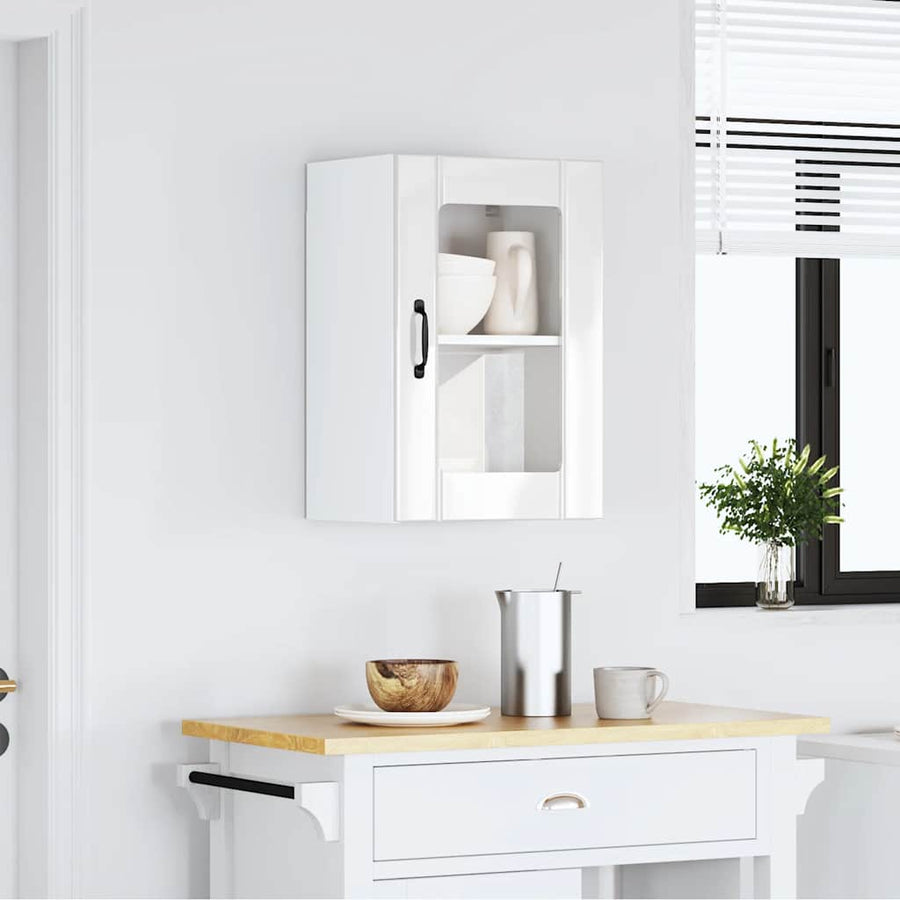Kitchen Wall Cabinet with Glass Door "Lucca" High Gloss White