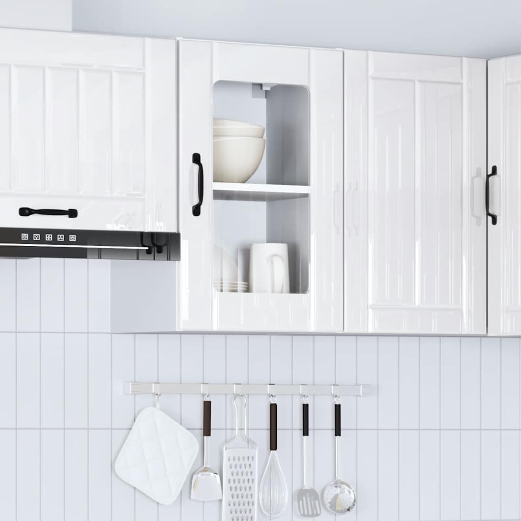 Kitchen Wall Cabinet with Glass Door "Lucca" High Gloss White