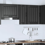Kitchen Wall Cabinet "Lucca" Black Engineered Wood