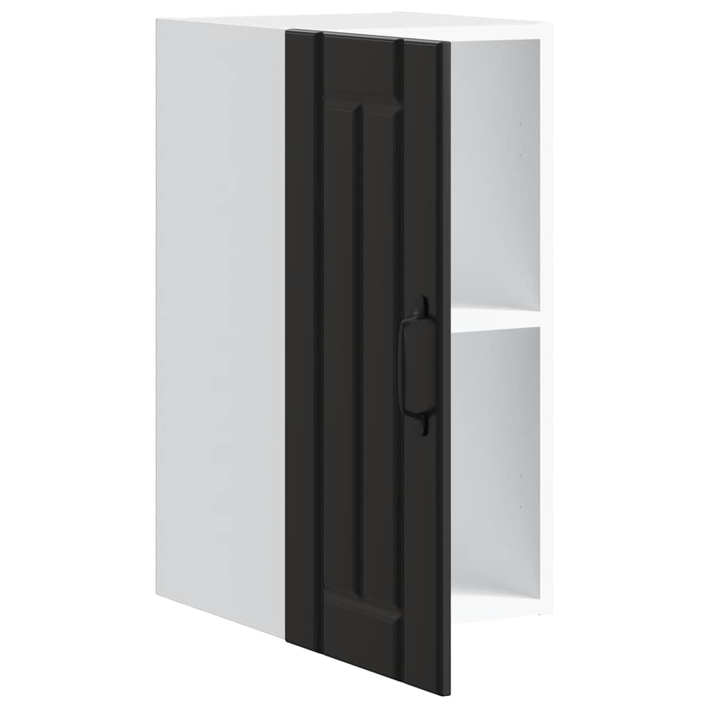 Kitchen Wall Cabinet "Lucca" Black Engineered Wood