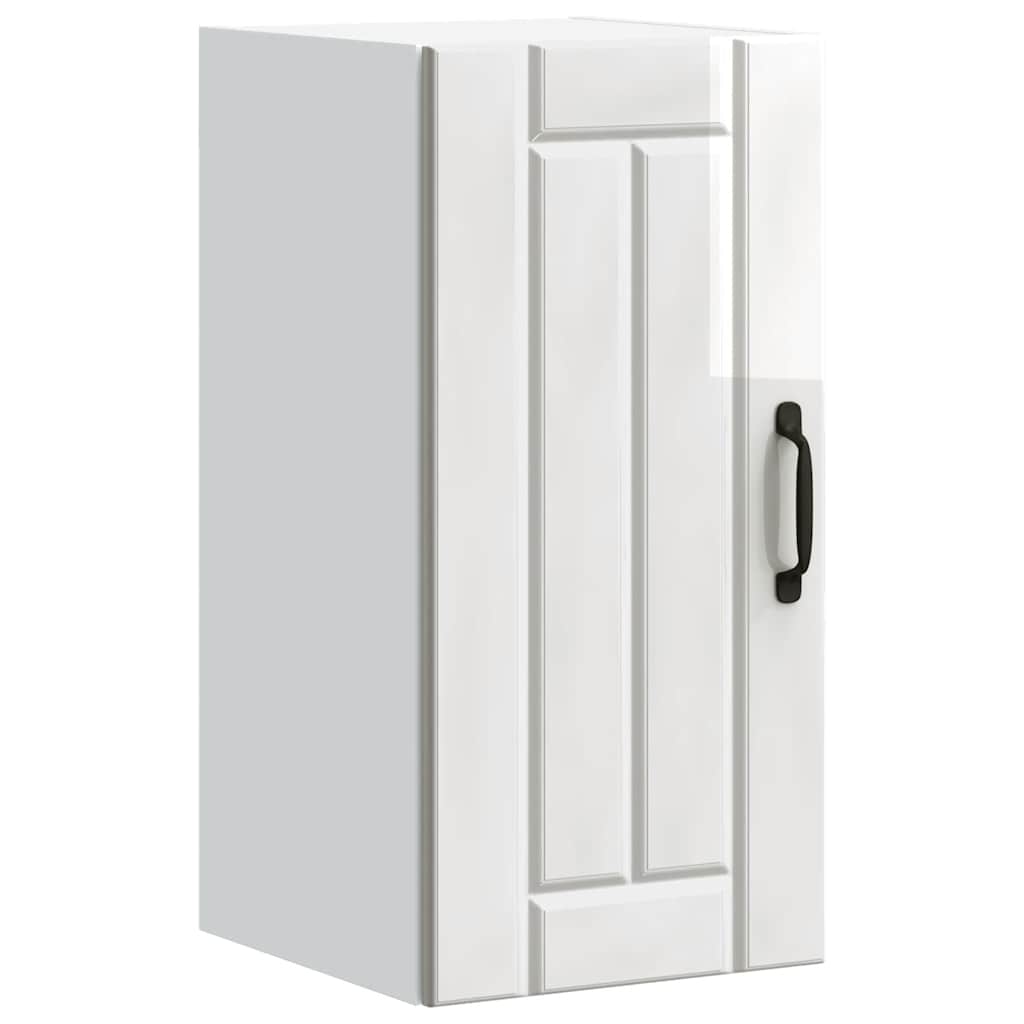 Kitchen Wall Cabinet "Lucca" High Gloss White Engineered Wood
