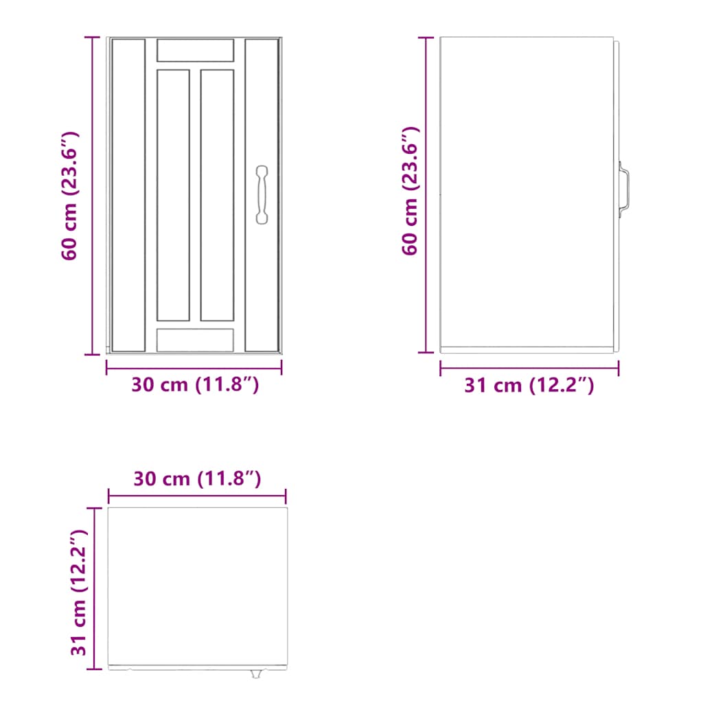 Kitchen Wall Cabinet "Lucca" High Gloss White Engineered Wood