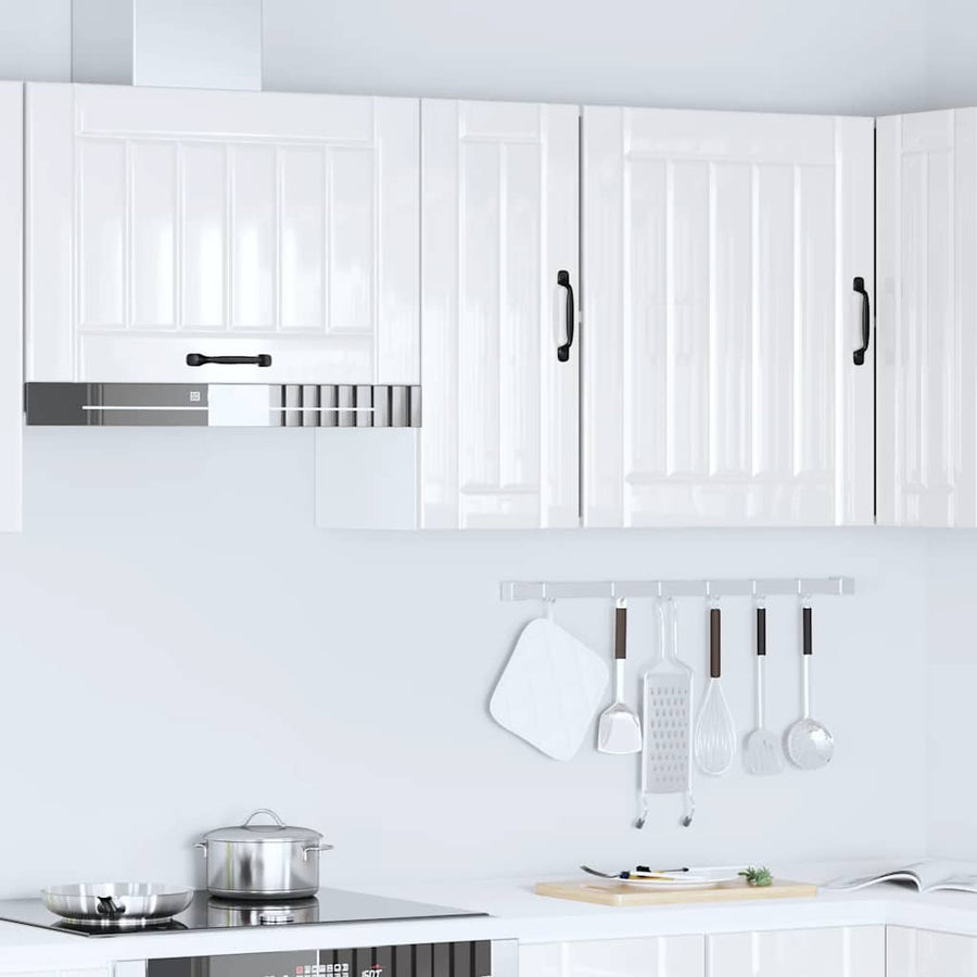Kitchen Wall Cabinet "Lucca" High Gloss White Engineered Wood