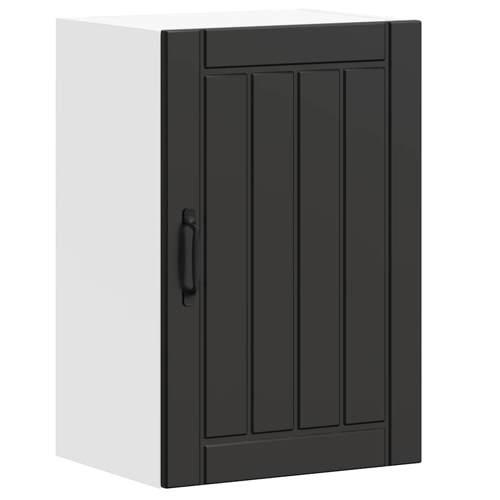 Kitchen Wall Cabinet "Lucca" Black Engineered Wood