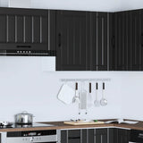 Kitchen Wall Cabinet "Lucca" Black Engineered Wood