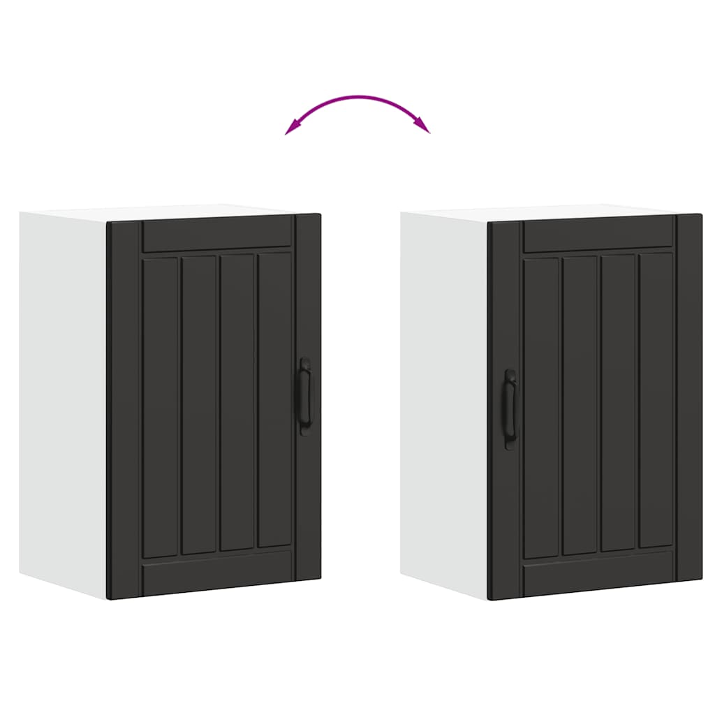 Kitchen Wall Cabinet "Lucca" Black Engineered Wood