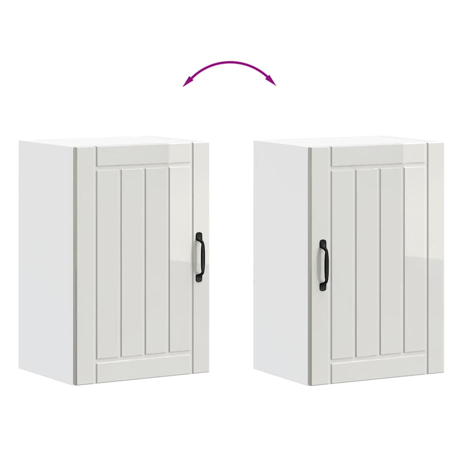 Kitchen Wall Cabinet "Lucca" High Gloss White Engineered Wood