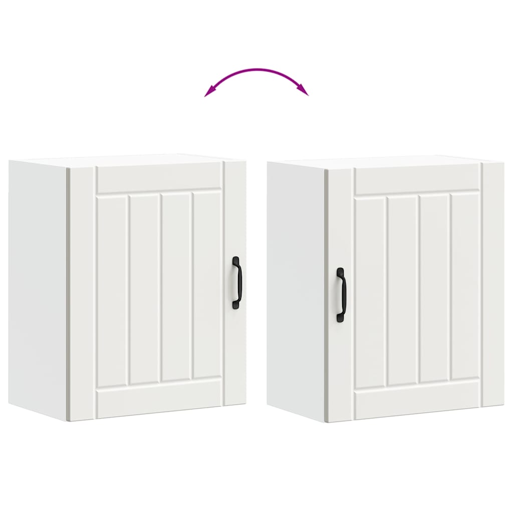 Kitchen Wall Cabinets 2 pcs "Lucca" White Engineered Wood