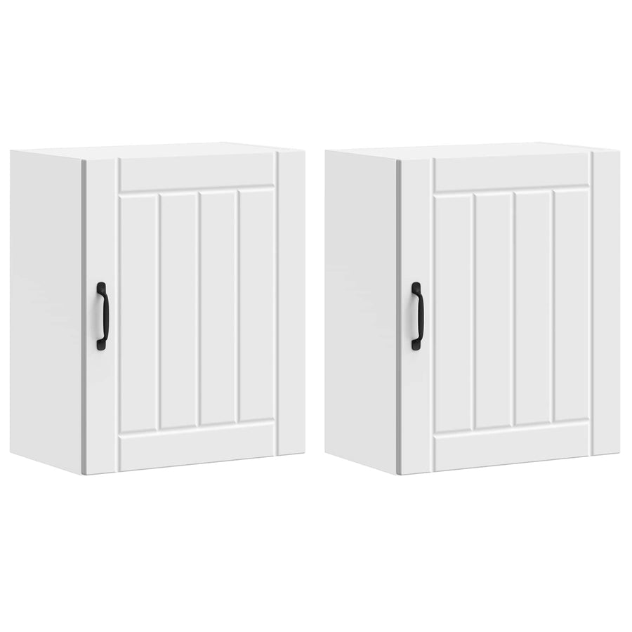 Kitchen Wall Cabinets 2 pcs "Lucca" White Engineered Wood