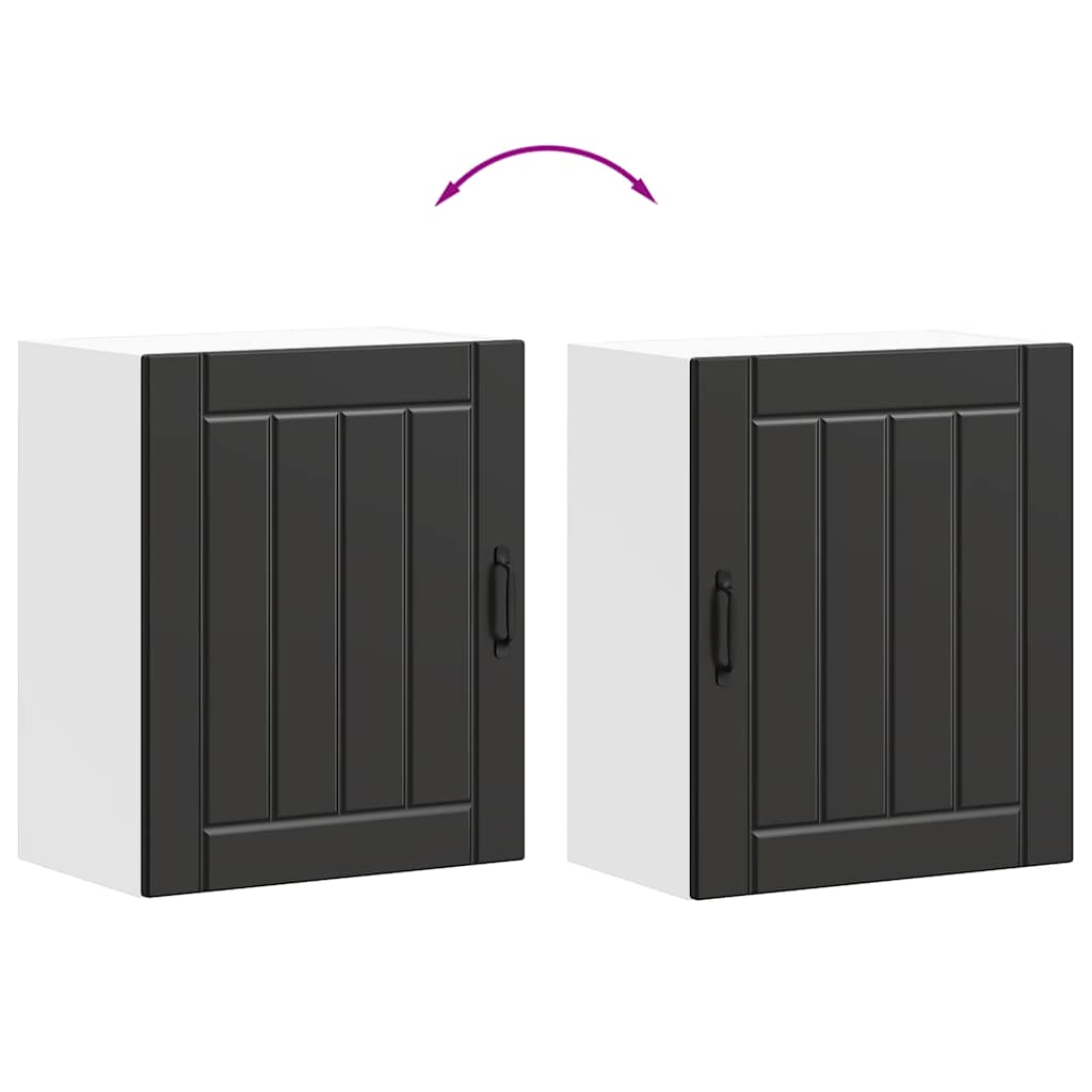 Kitchen Wall Cabinet "Lucca" Black Engineered Wood