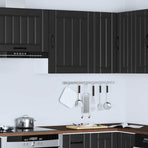 Kitchen Wall Cabinet "Lucca" Black Engineered Wood