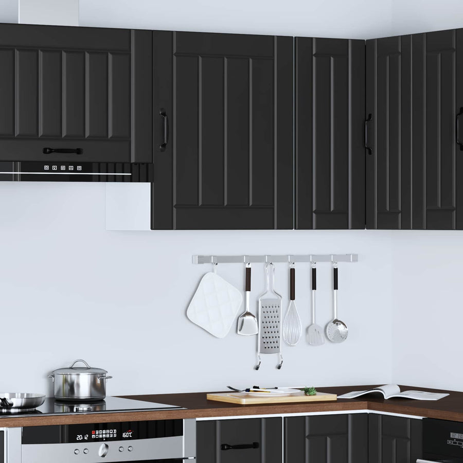 Kitchen Wall Cabinet "Lucca" Black Engineered Wood