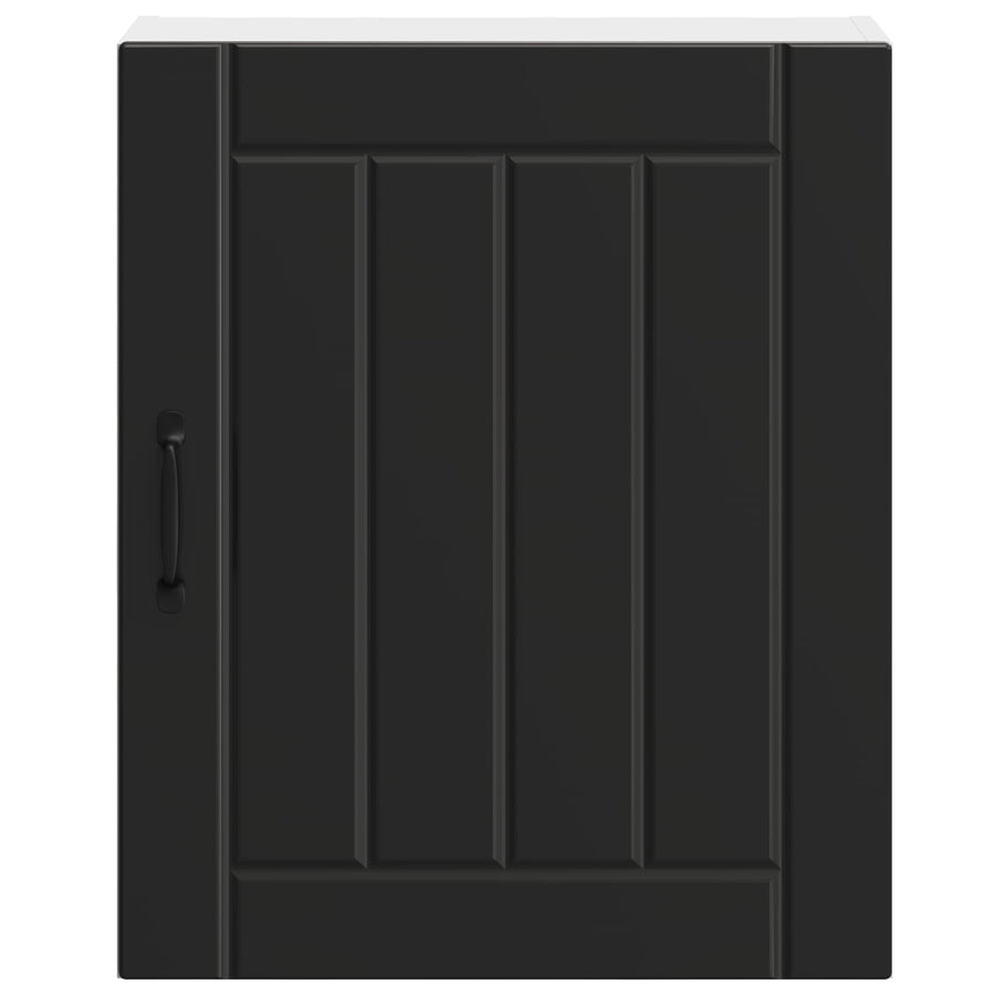 Kitchen Wall Cabinet "Lucca" Black Engineered Wood