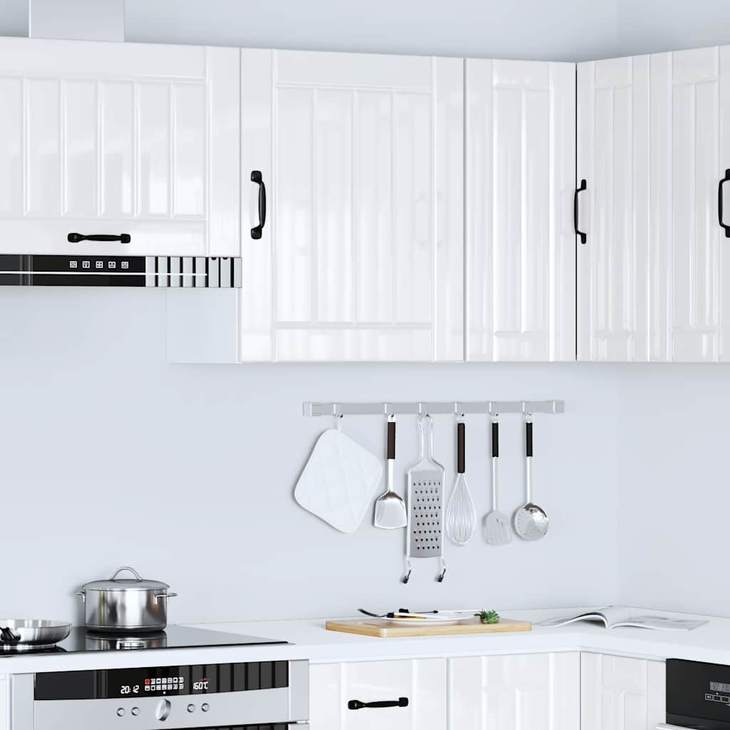 Kitchen Wall Cabinet "Lucca" High Gloss White Engineered Wood