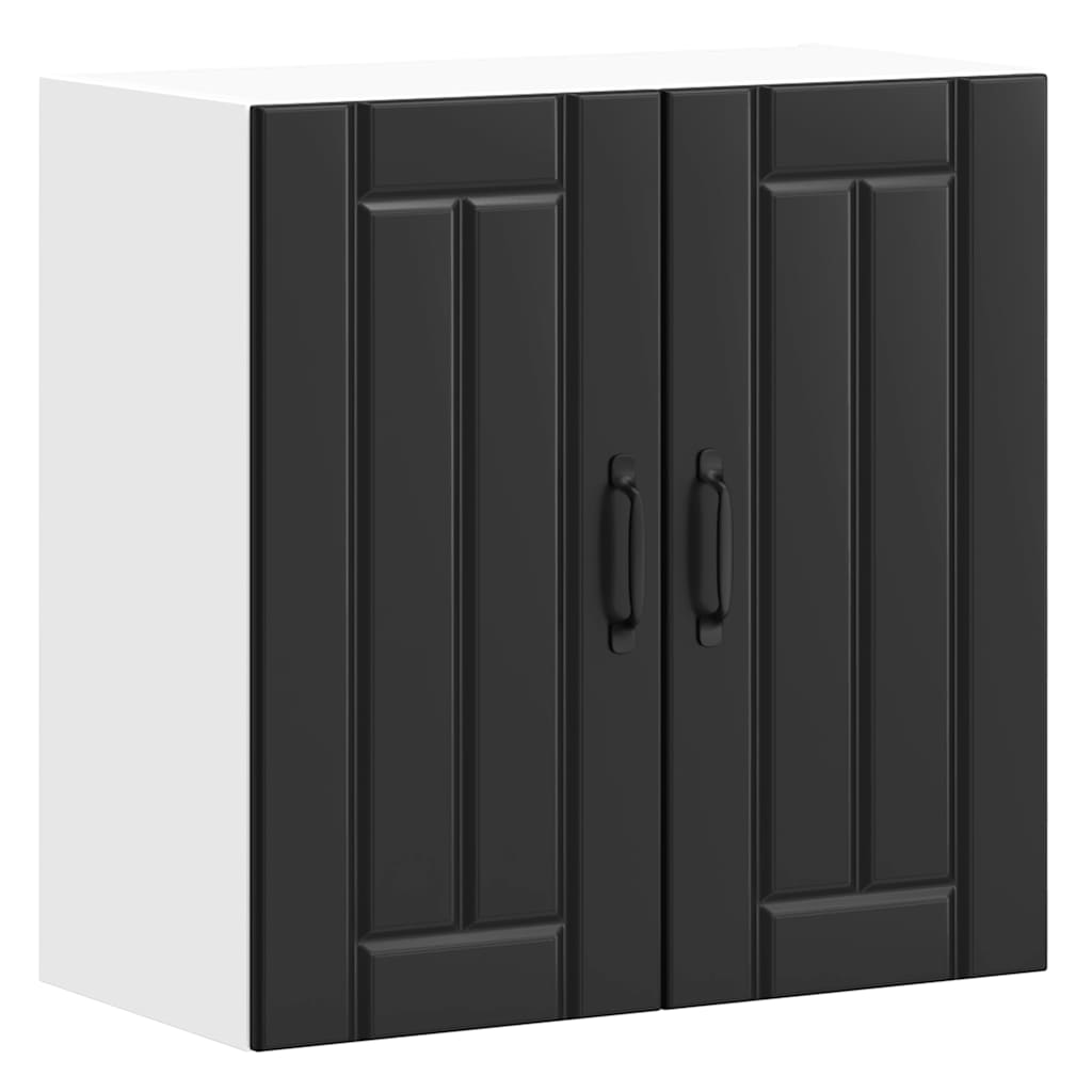 Kitchen Wall Cabinet "Lucca" Black Engineered Wood