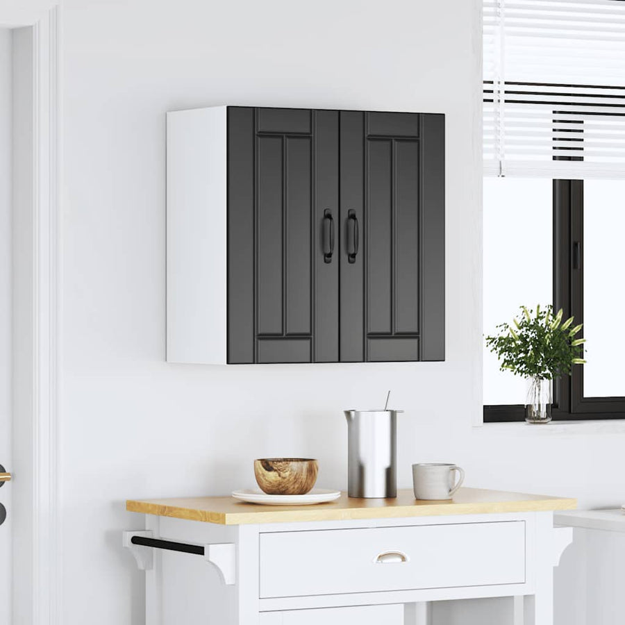 Kitchen Wall Cabinet "Lucca" Black Engineered Wood
