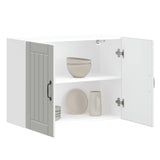 Kitchen Wall Cabinet Lucca White Engineered Wood - Low Angle