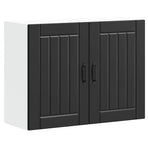 Kitchen Wall Cabinet "Lucca" Black Engineered Wood