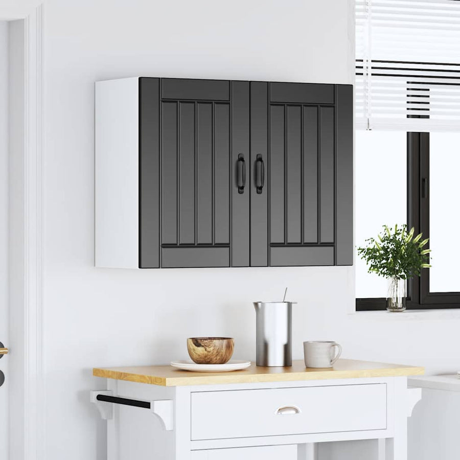 Kitchen Wall Cabinet "Lucca" Black Engineered Wood
