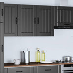 Kitchen Wall Cabinet "Lucca" Black Engineered Wood