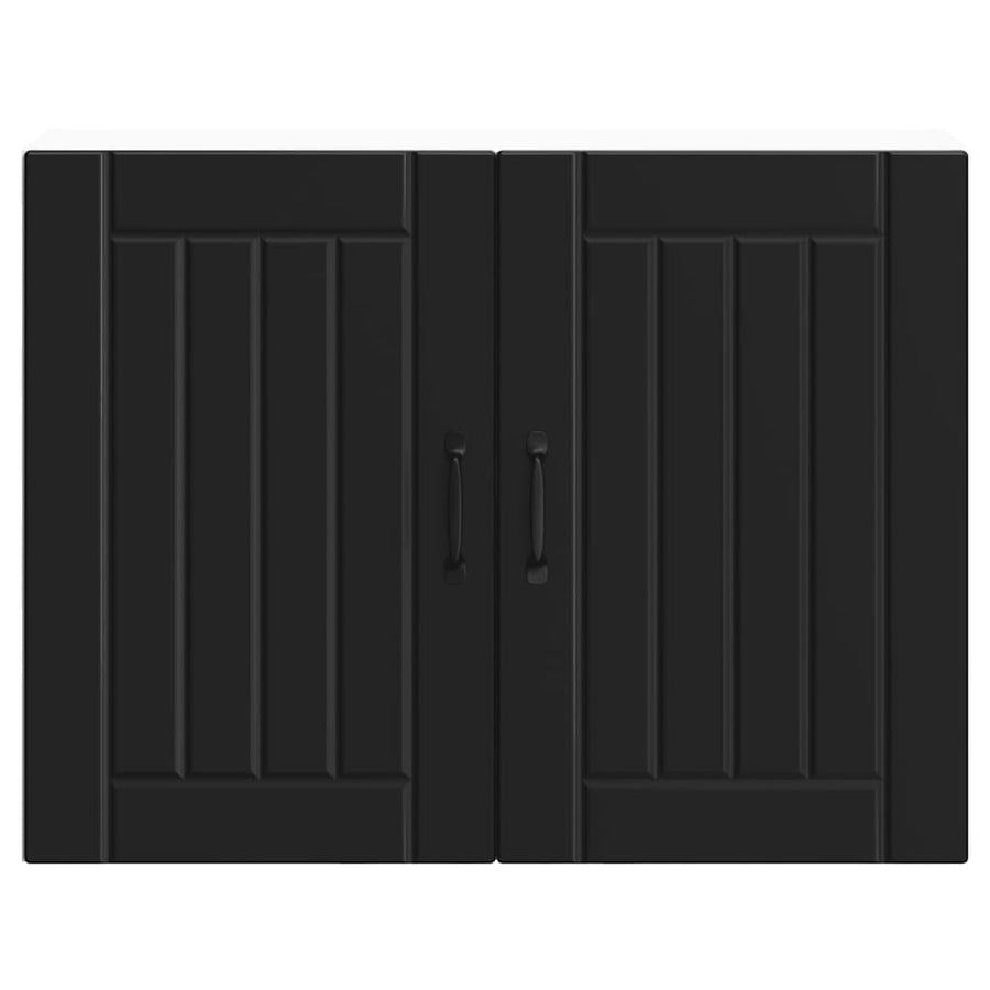 Kitchen Wall Cabinet "Lucca" Black Engineered Wood