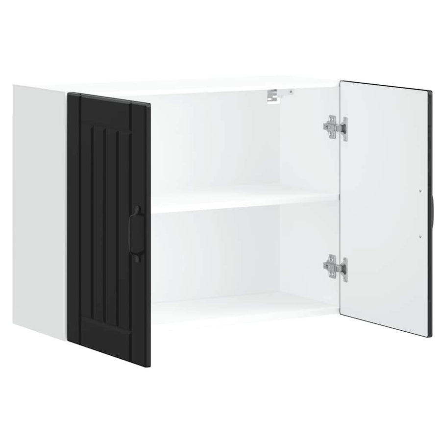 Kitchen Wall Cabinet "Lucca" Black Engineered Wood