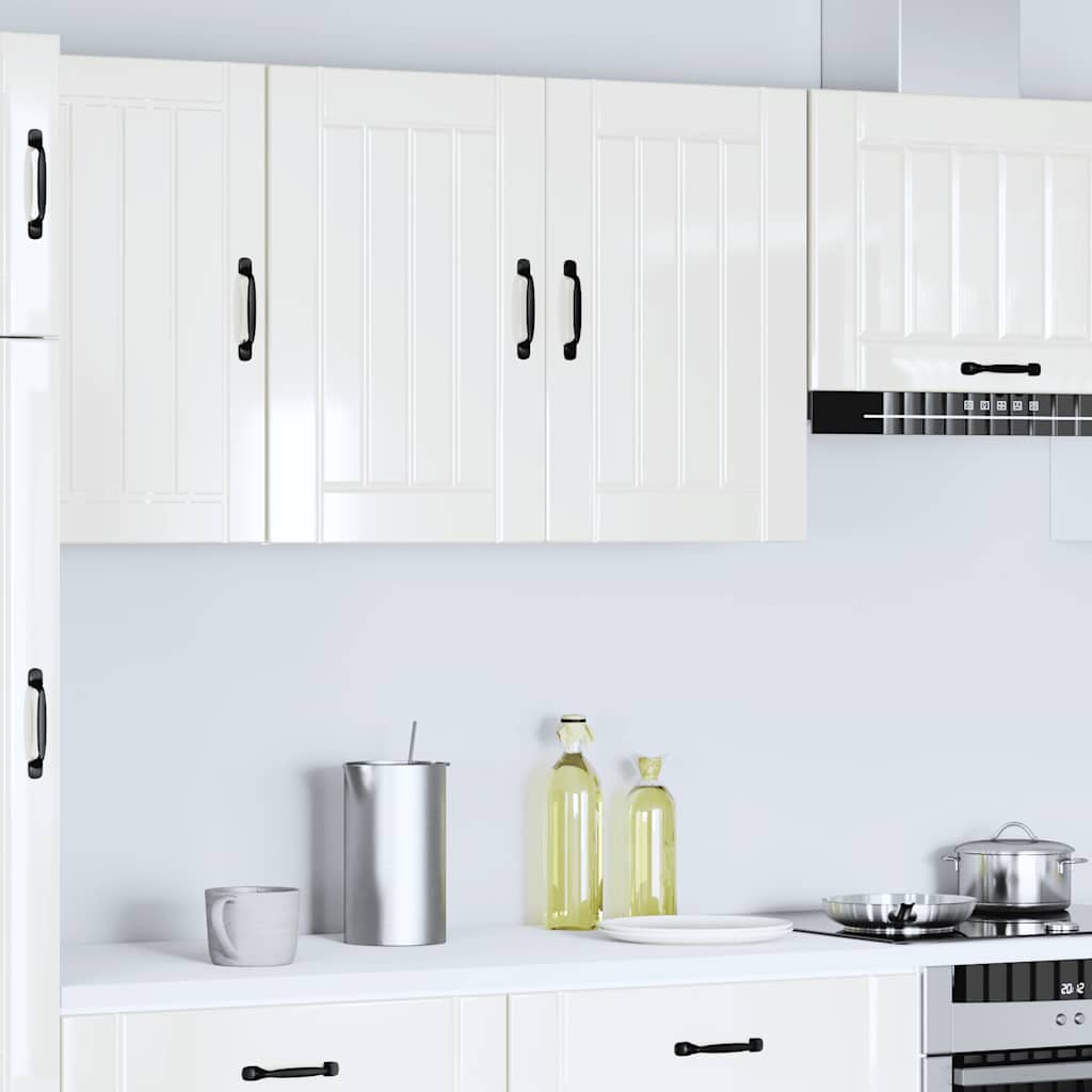 Kitchen Wall Cabinet "Lucca" High Gloss White Engineered Wood
