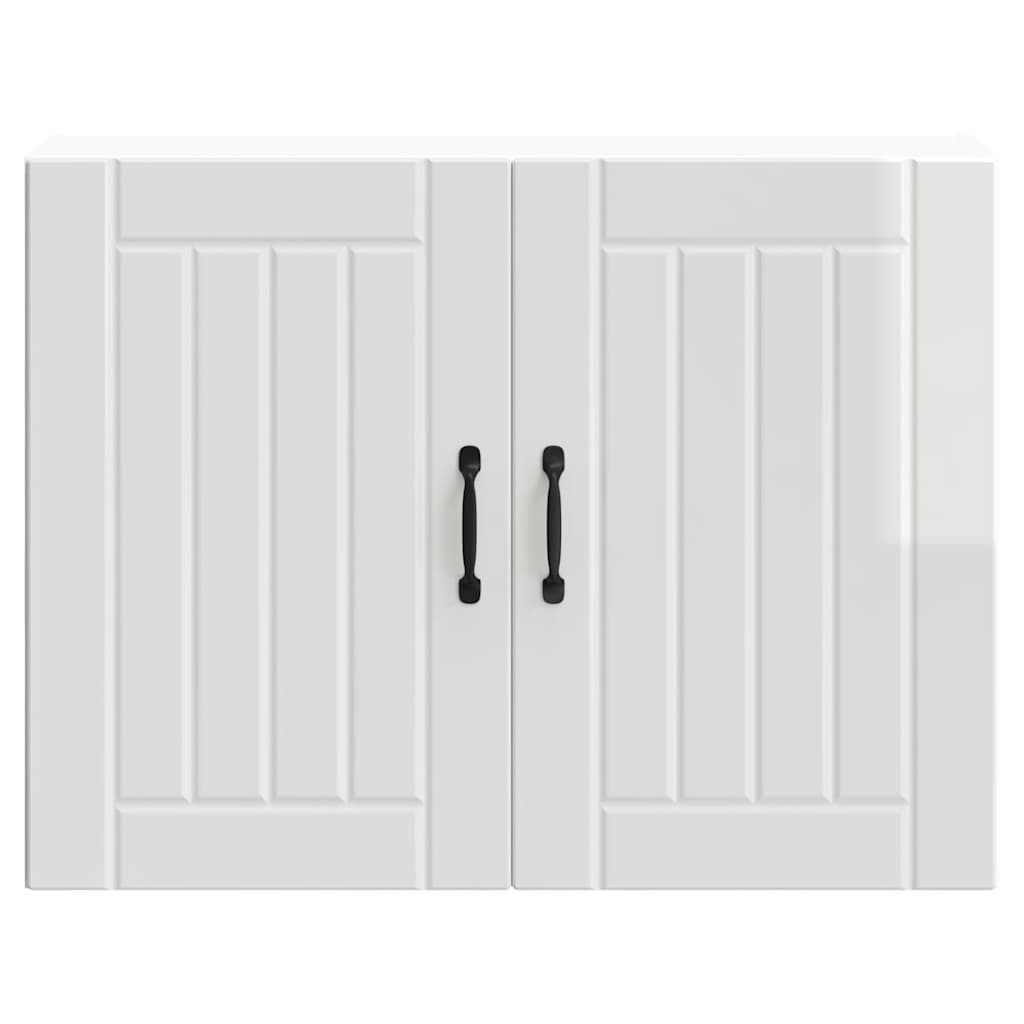 Kitchen Wall Cabinet "Lucca" High Gloss White Engineered Wood