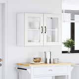 Kitchen Wall Cabinet with Glass Door Lucca White Engineered Wood - Side View