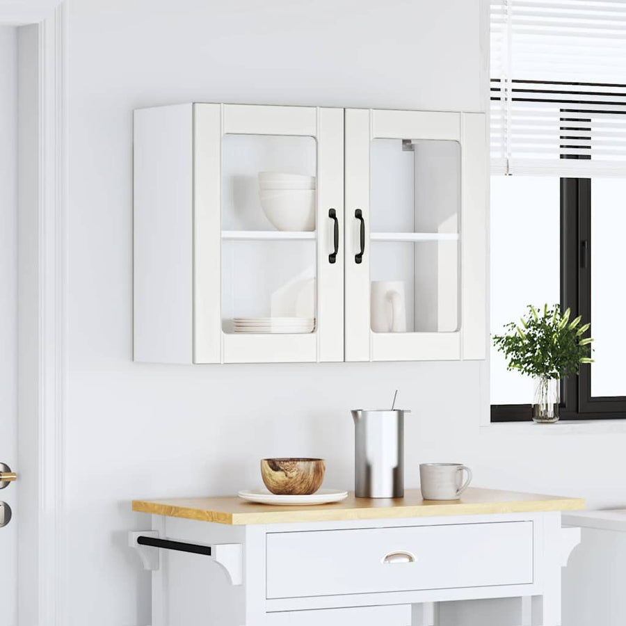 Kitchen Wall Cabinet with Glass Door "Lucca" White