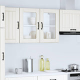 Kitchen Wall Cabinet with Glass Door Lucca White Engineered Wood - Top-Down View