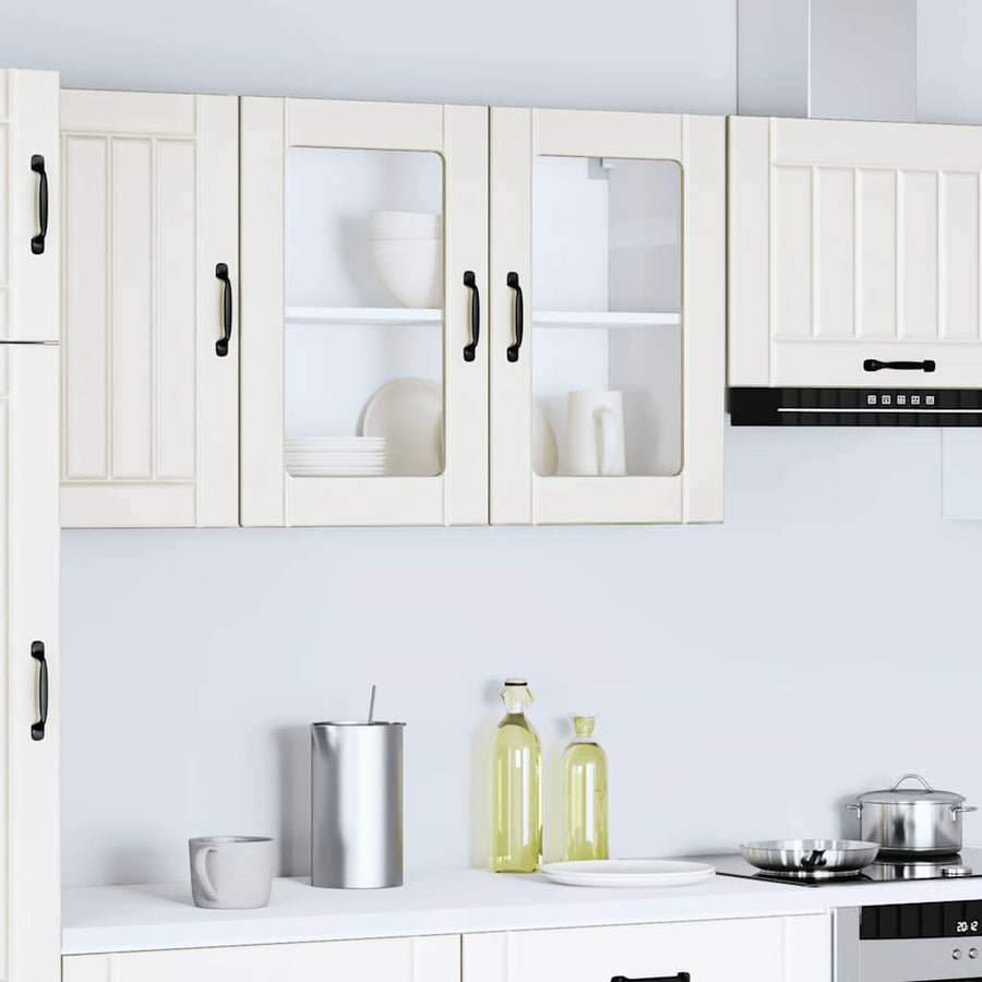 Kitchen Wall Cabinet with Glass Door "Lucca" White