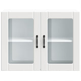 Kitchen Wall Cabinet with Glass Door Lucca White Engineered Wood - Rear View