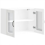 Kitchen Wall Cabinet with Glass Door Lucca White Engineered Wood