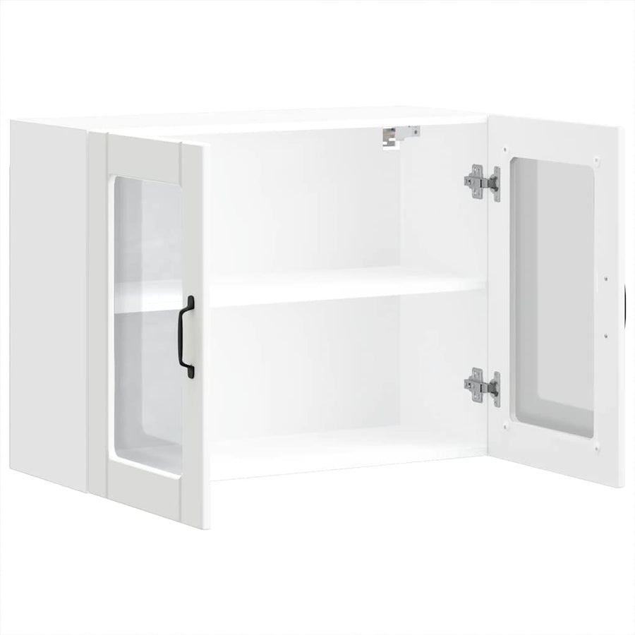 Kitchen Wall Cabinet with Glass Door "Lucca" White