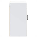 Kitchen Wall Cabinet with Glass Door Lucca White Engineered Wood - Low Angle