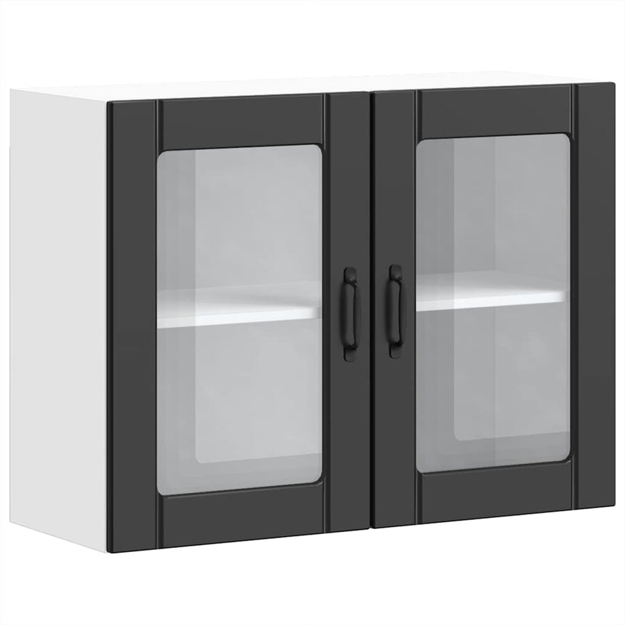 Kitchen Wall Cabinet with Glass Door "Lucca" Black